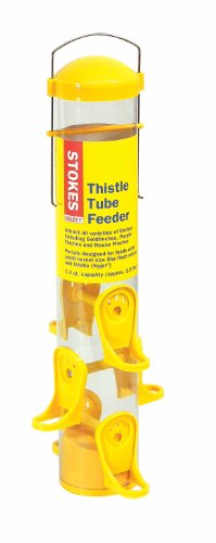 Stokes Select Thistle Tube Bird Feeder with Six Feeding Ports, Yellow, 1.6 lb Capacity - 38224, small