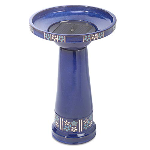 Smart Solar 25373M01 Louisa Birdbath, Blue