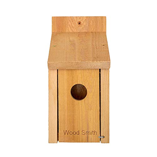 Bird House - Rustic - Cedar Blue Bird Box House, for Bluebird, Finch, Wren, Chickadee, Wild Birds. Bird House. Made in USA with All Natural Western Red Cedar.