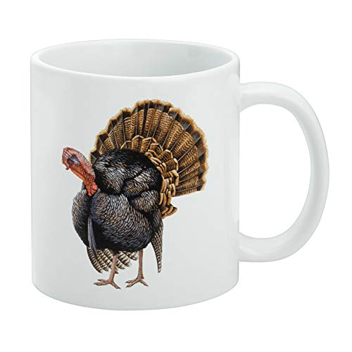 Tom the Awesome Wild Turkey Ceramic Coffee Mug, Novelty Gift Mugs for Coffee, Tea and Hot Drinks, 11oz, White