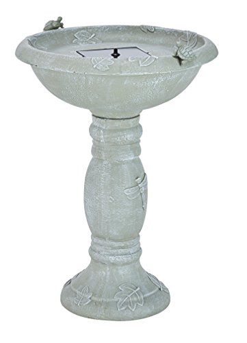 Smart Solar 20622R01 Country Gardens Solar Birdbath, stone