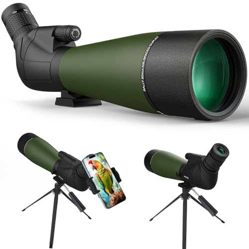 25-75X80 Spotting Scopes for Target Shooting - HD Spotter Scope with Tripod Carrying Bag & Smartphone Holder - BAK4 Waterproof Spotting Scope for Bird Watching Hunting Wildlife Viewing