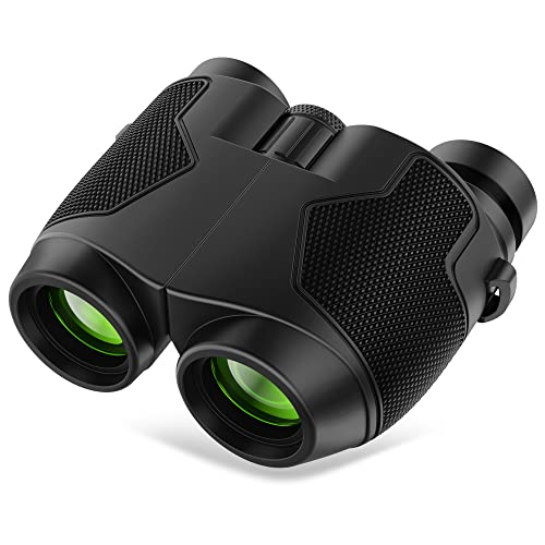 Binoculars 12x25 for Adults and Kids Night Vision Binoculars Compact Large Eyepiece Waterproof Binocular Easy Focus Wide Field of View & Long Eye Relief for Bird Watching,Hiking,Concert