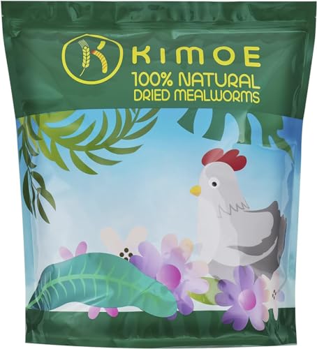 kimoe 5LB 100% Natural Non-GMO Dried mealworms-High-Protein for Birds, Chicken，Ducks…