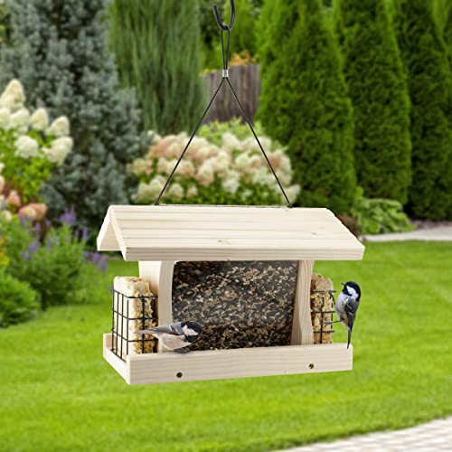 Woodlink Wood Bird Feeder with 2 Suet Cages, 5 lb. Capacity
