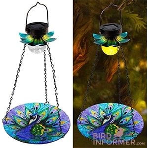 MAGGIFT Solar Powered Bird Bath for Outside Hanging